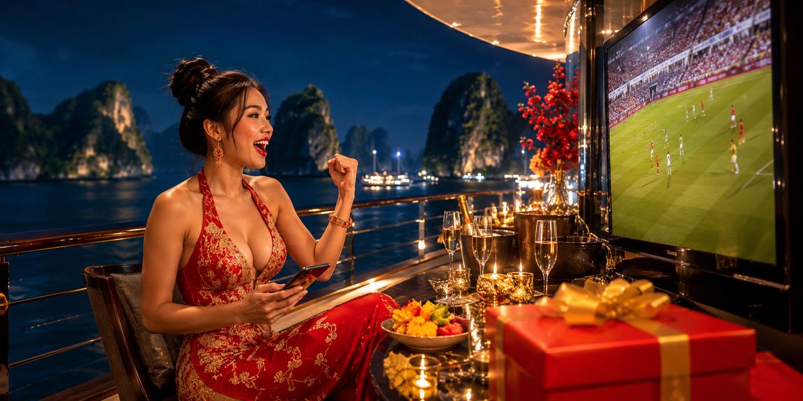 Khung cảnh lễ hội cá cược tại Hạ Long Bay
